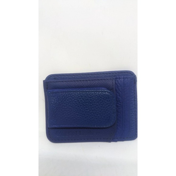 Goson Men’s Blue Leather Front Pocket Card Holder Wallet Magnetic Money Clip - Picture 4 of 6